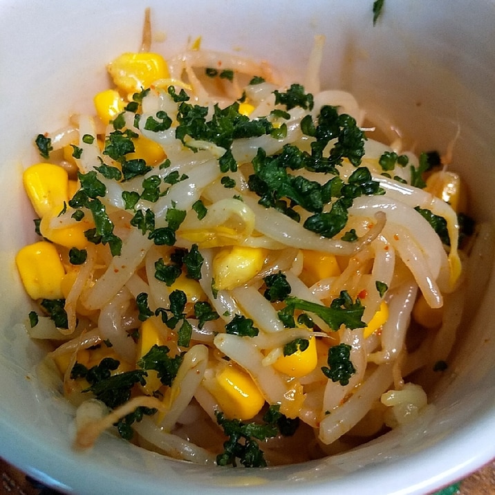 もやしととうもろこしのペペロンチーノナムル